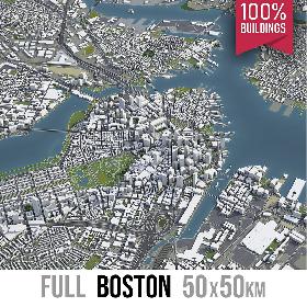 Boston - city and surroundings 3D
